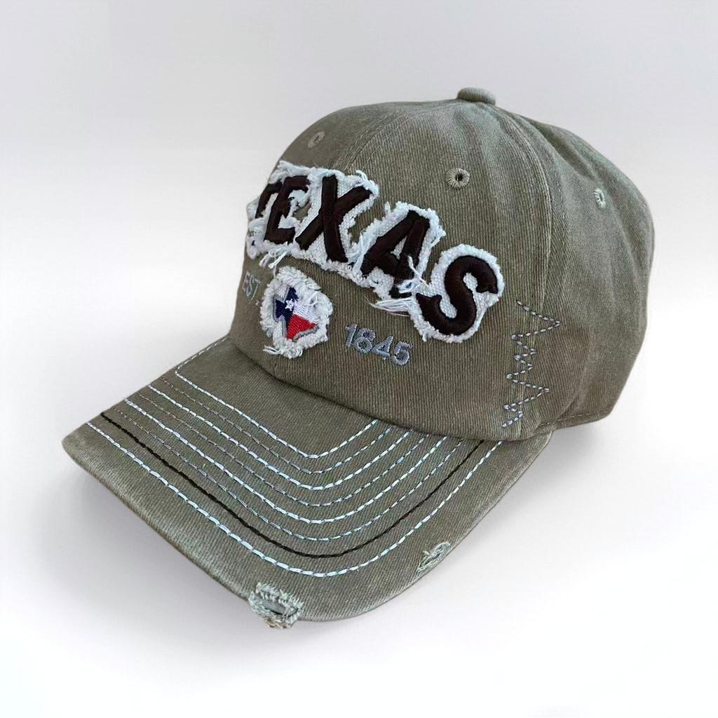 Винтажная вышитая бейсболка с надписью Texas, потертая, регулируемая, из стираного хлопка, кепка-тракер
