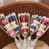 1/5pcs Artificial Rose Flowers Cartoon Scented Flower Soap Roses Mother's Day Bear Soap Bouquet Wedding Home Decorations