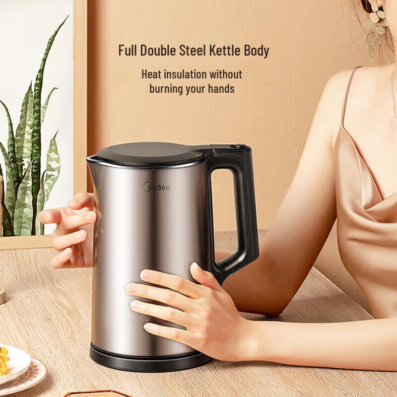 Midea Double-Layer Stainless Steel Electric Kettle 1.7L CN plug (adapter included)