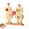 Valentine's Day Wooden Man Ornament Handmade Farmhouse Rustic Couple Robot Figurine Table Sign Home Office Desktop Decoration