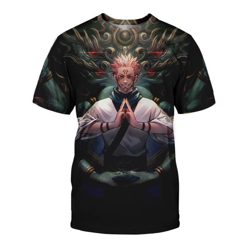 Графическая футболка Jujutsu Kaisen Итадори Юдзи, Модная аниме-футболка для мужчин и женщин, Дышащий полиэстер, Короткий рукав, Повседневная уличная одежда
