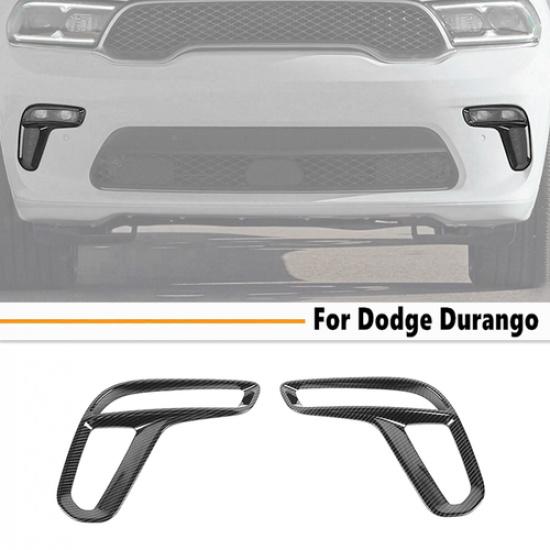 For Dodge Durango -2026 ABS Carbon Front Fog Light Cover Fog Lamp Frame Trim
