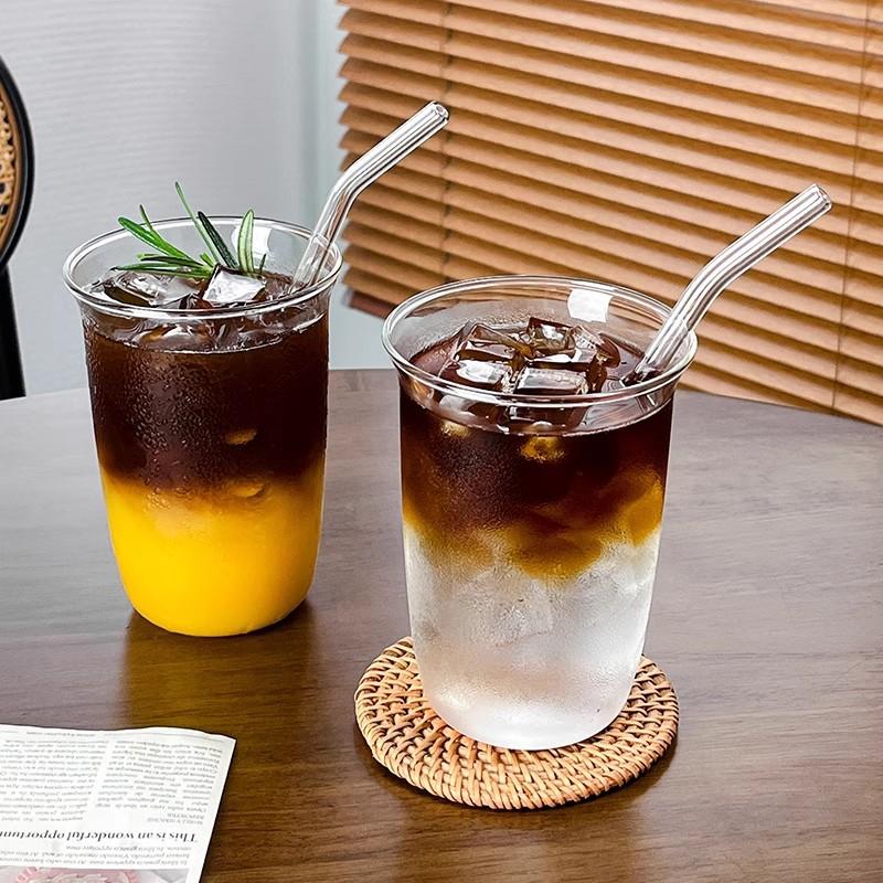 Стеклянная кофейная чашка Японская молочная вода Кофейная стеклянная кружка Прозрачная стакан для питья воды Коктейль Сок Барное стекло Кухонный декор