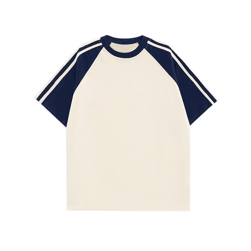 Женская контрастная футболка реглан с тремя полосками, с коротким рукавом, с индивидуальным логотипом