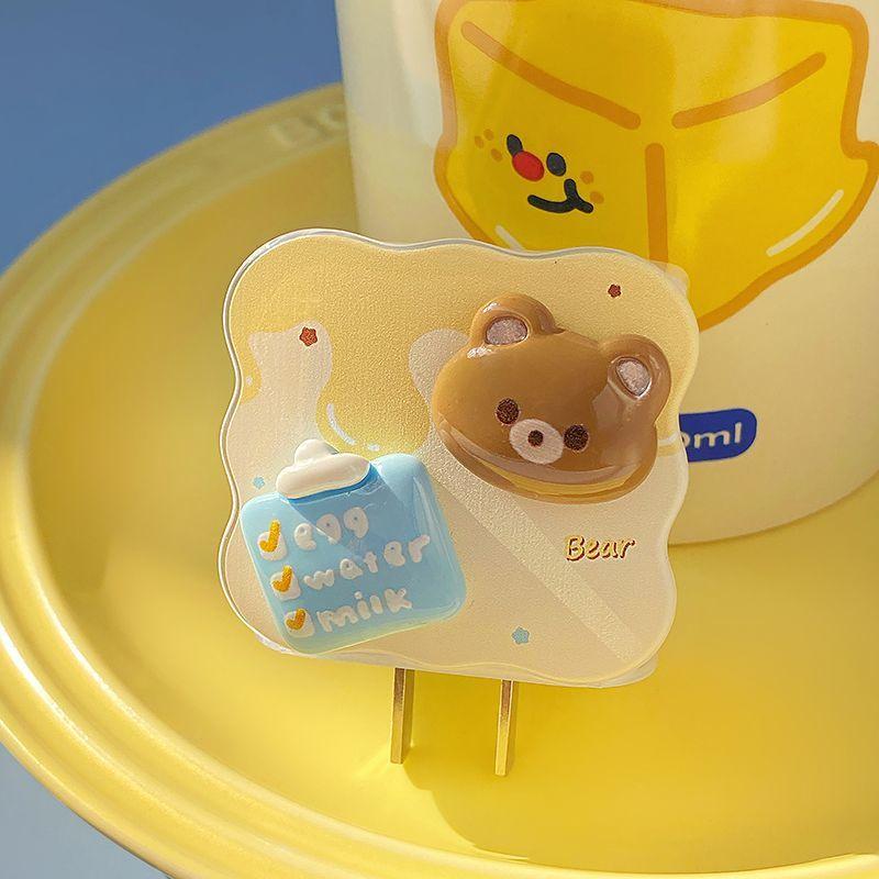 Защитный чехол для зарядного устройства Cute Honey Cheese Bear Image для iPhone 14promax, противовзломное зарядное устройство с 15 13 11 18/20 Вт