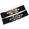 Elastic Elastic Imitation Rhinestone Waist Seal Women'S Dress Retro Flower Belt Student Personalized Decoration