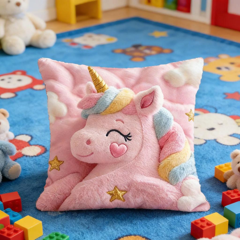 1Pc Cute Unicorn Pink Pillow Cover Double-Sided Machine Washable Cushion Case For Living Room Sofa Bedroom Decor