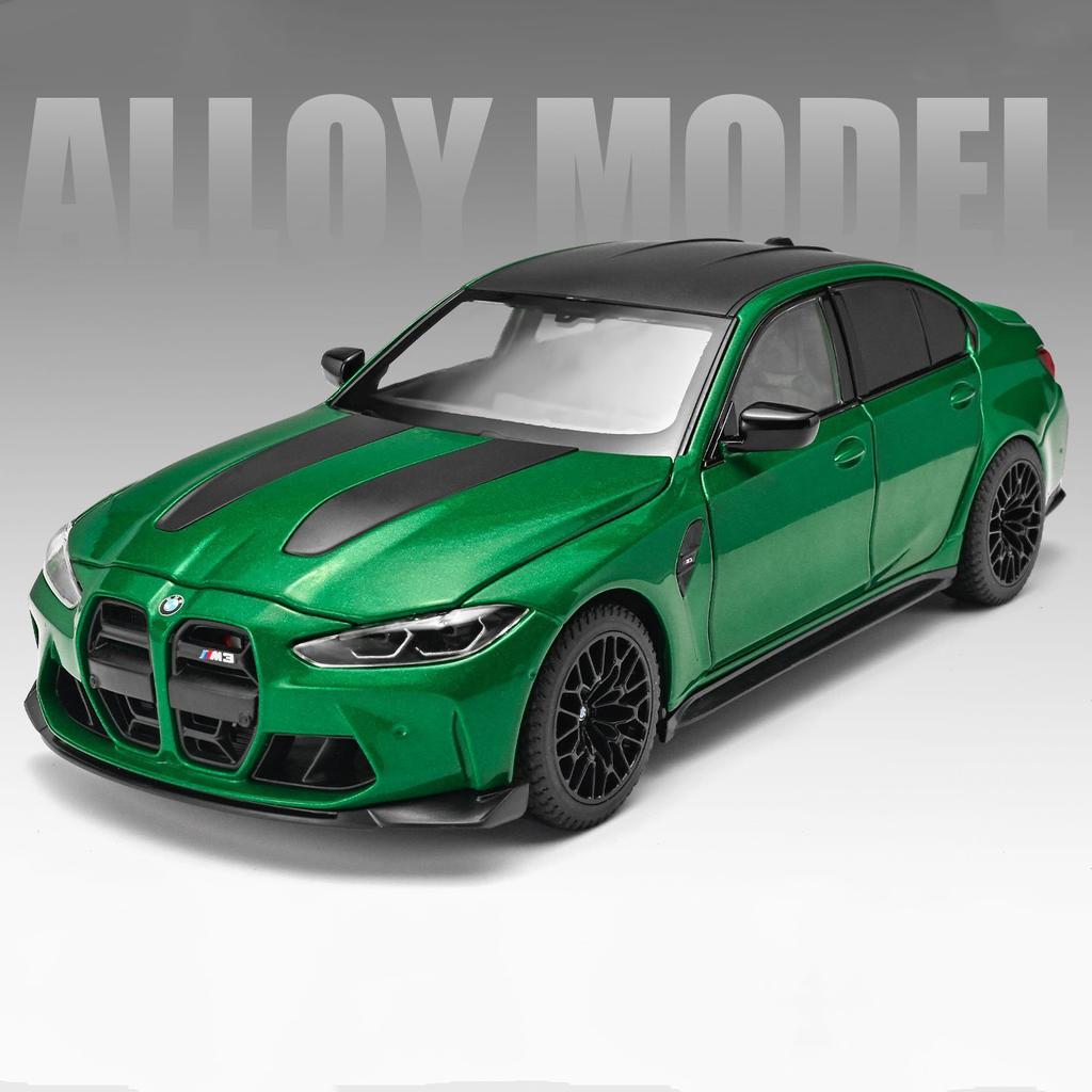 ABL1 1:24 BMW M3 CS LCI G80 Mpower Supercar Alloy Car Model Sound and Light Pull Back Children's Toy Collectibles Birthday Gift