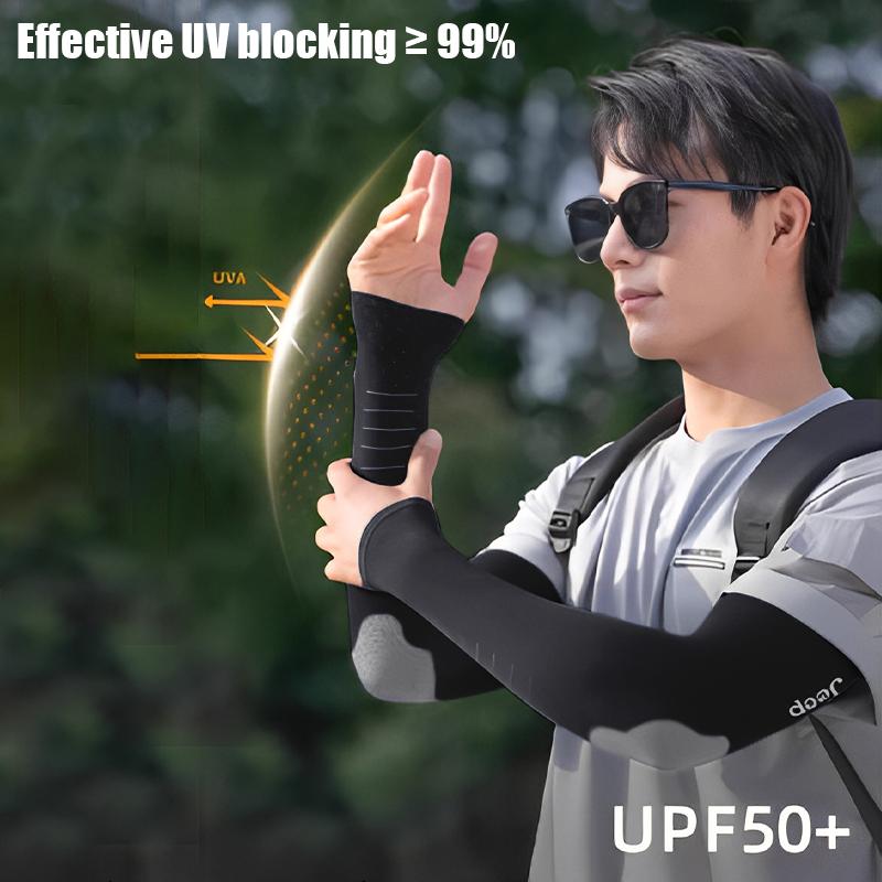 Ледяные рукава Мужские Защита от солнца и УФ-защита Длинные рукава Свободные Летние Спортивные Велосипедные Высокоэластичные Ледяной шелк Налокотники