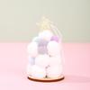 Christmas Tree Ornaments Lightweight Soft Fluffy Pom Poms with Gold Star Topper Ideal Xmas Gift for Family