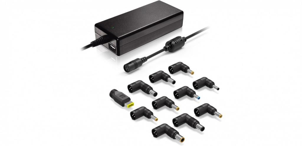 Universal power supply for a 90W laptop, set of 11 plugs
