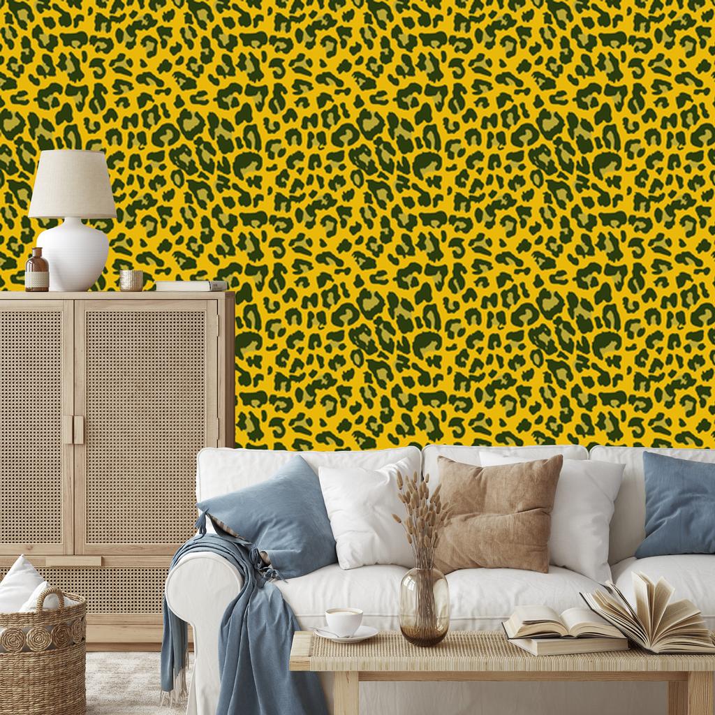 Yellow leather wallpaper, yellow and olive, yellow background for living room and bedroom 50x1000