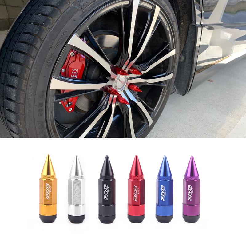 Racing Composite Nut Anti Theft Alloy Aluminum Lock Wheel Lug Nut Bolt With Spikes 80mm