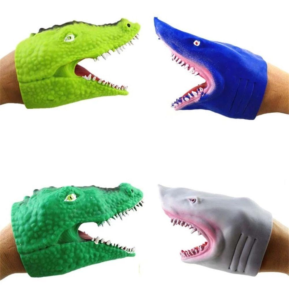 Props Finger Dolls Animal Toys Shark Dinosaur Animal Head Gloves Shark Hand Puppet Fingers Puppets