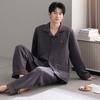 Осенне-зимняя утолщенная пижама из чистого хлопка в стиле «папа», мужская хлопковая одежда для дома с длинным рукавом, теплый тонкий стеганый сэндвич-комплект