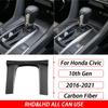 For Honda Civic 10th Gen 2016- Car Accessories Gear Base Door Panel Carbon Fiber Hardware Interior Trim Sticker Modification