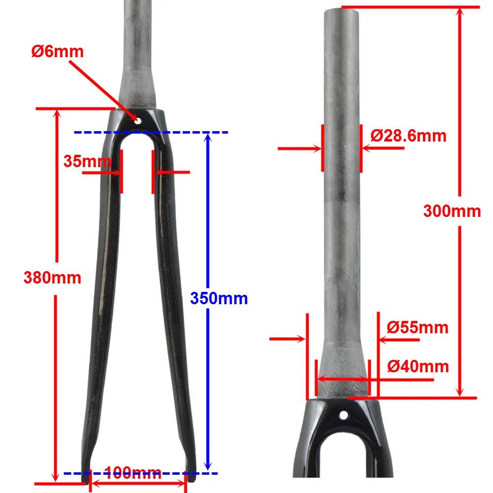 Carbon Road Bike Fork Bicycle Parts Brake 700c Wheel Barrel Axis Fork 28.6mm 3k Gloss Matte Bicycle Accessories  QC377