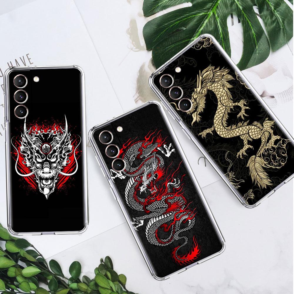 Прозрачный чехол Dragon Animal для Samsung Galaxy S22 S20 FE S21 S10 S9 Plus Note 20 Ultra 10 Lite, мягкий чехол для телефона TPU