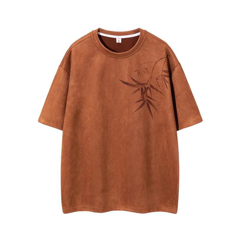 Летние мужские футболки с бамбуковым принтом 2026 года, топ в китайском стиле Ханьфу, модная мужская повседневная футболка, мужская свободная дышащая футболка