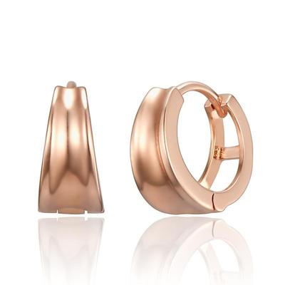 [ELLE Jewelry] Серьги-кольца на одно касание из 14K GF с простой линейной прорезью ELGPEE558