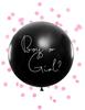 Гигантский латексный шар boy or girl с розовыми конфетти 1 м - Черный