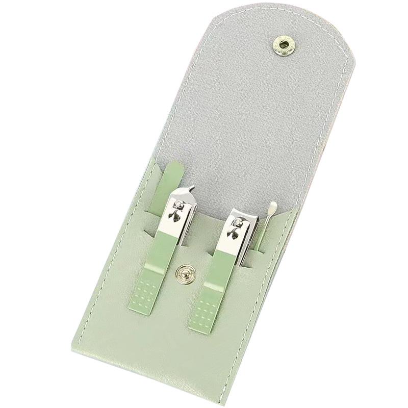 Набор для маникюра из 18 предметов темно-зеленого цвета со скошенными кусачками для ногтей