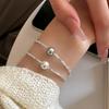Серебряный жемчужный браслет в японско-корейском стиле: Модный, Роскошный, Нишевый Дизайн для Девочек