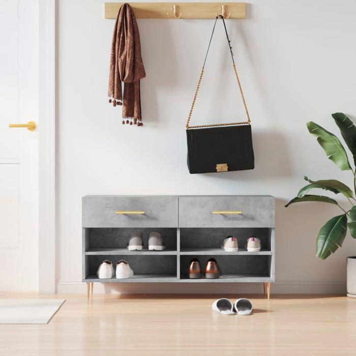 VidaXL Shoe Bench, Shoe Cabinet with 4 Shelves and Legs, Shoe Rack with 2 Drawers Living Room, Modern, 829728