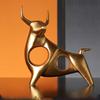 1PC Lucky Cow Resin Crafts, Modern Simple Light Luxury Ornament, Home Living Room, TV Cabinet, Office Decoration