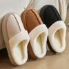 Wearing Cotton Slippers for Women's Autumn and Winter Home, Couple's Warm Shoes with Toe Caps and Thick Soled Slippers for Men's Autumn and Winter