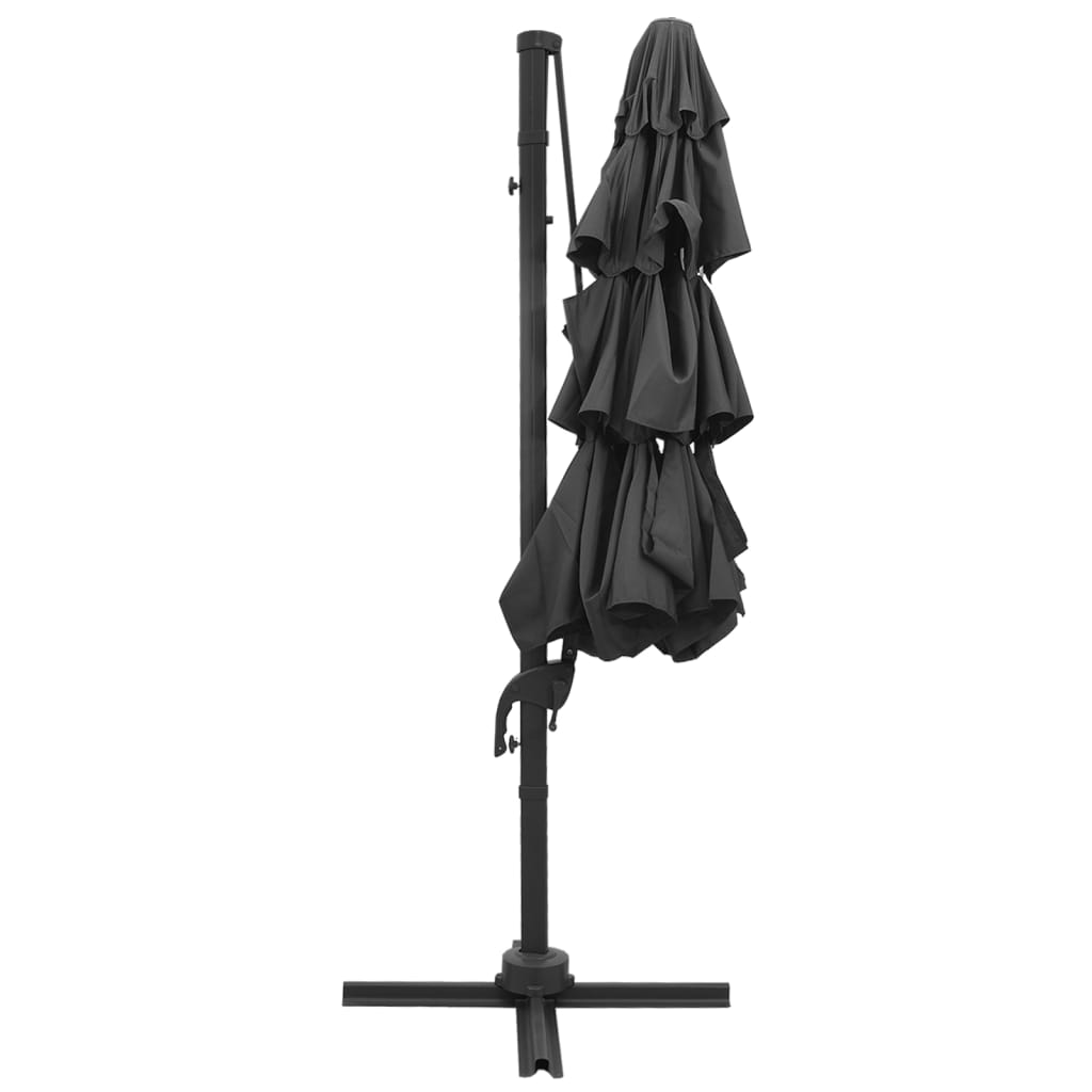 vidaXL Sonnenschirm mit Aluminium-Mast 4-lagig Anthrazit 3x3 m