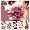 20Pcs Tattoo Stickers Realistic Fake Blood Scars Cuts Injuries Halloween Zombie Makeup Tattoo Sticker Waterproof Temporary Scar Wound Prank Props