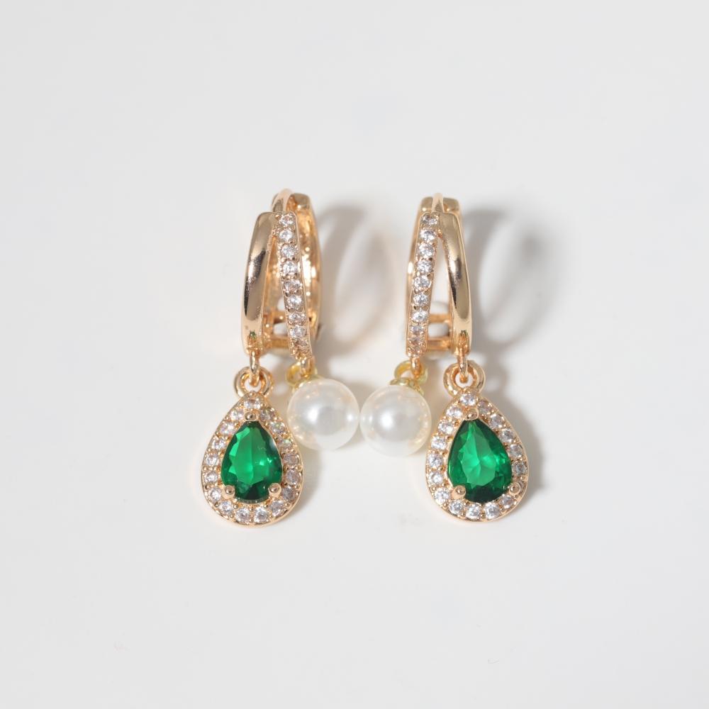 1 Pair Fashion Water Droplets Zirconia Dangle Earrings for Women Imitation Pearls Earring Jewelry Wedding Party Accessories
