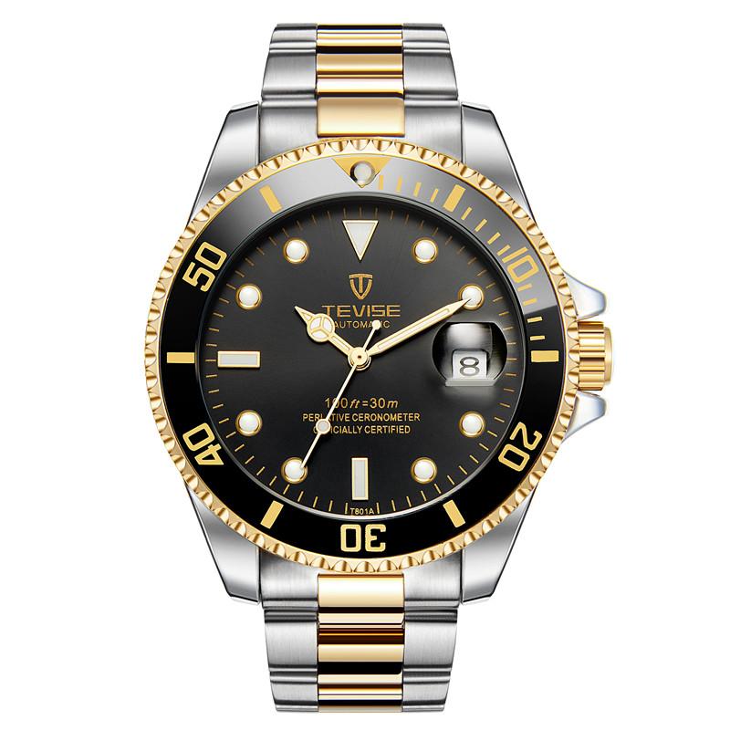 TEVISE New Water Ghost Leisure Mechanical Men's Watch Precision Steel Watch Band Men's Watch T801A