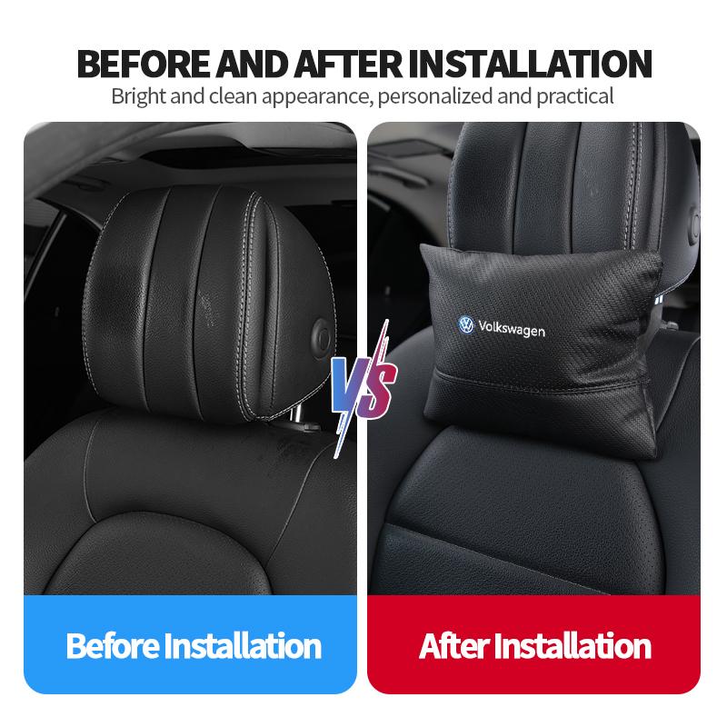 For Volkswagen VW Car Neck Pillow Memory Foam Headrest Back Cushion Lumbar Support Scirocco Passat Polo B5 B6 B7 CC Tiguan zj0