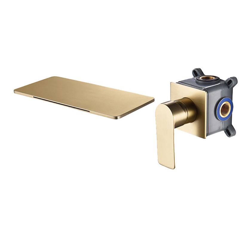 Латунный настенный водопадный смеситель для раковины в ванной комнате, скрытый монтаж, смеситель для раковины, смеситель для ванны, смеситель для наполнения ванны