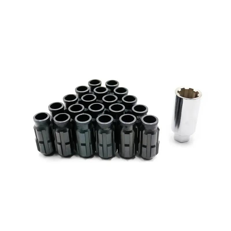 20 Pcs Wheel Lug Nuts Screw Racing Aluminium Alloy Theft Prevention Wheel Bolts Wheel Studs M12x1.5/1.25 50MM for Most Cars