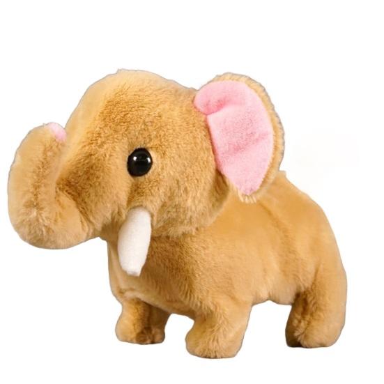 Детская электрическая плюшевая игрушка в виде животного, ходящая, виляющая хвостом, интерактивный слон, овца, корова, панда, плюшевая игрушка, развивающая игрушка-симулятор животного для малышей