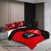 3-piece Set Red and Black ME and YOU Letters Pattern Printed Bedding Set for Bedroom Hotels Queen King Double Bed
