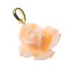 Pink Garnet Coral Pendant Rose Flower K18YG Undyed