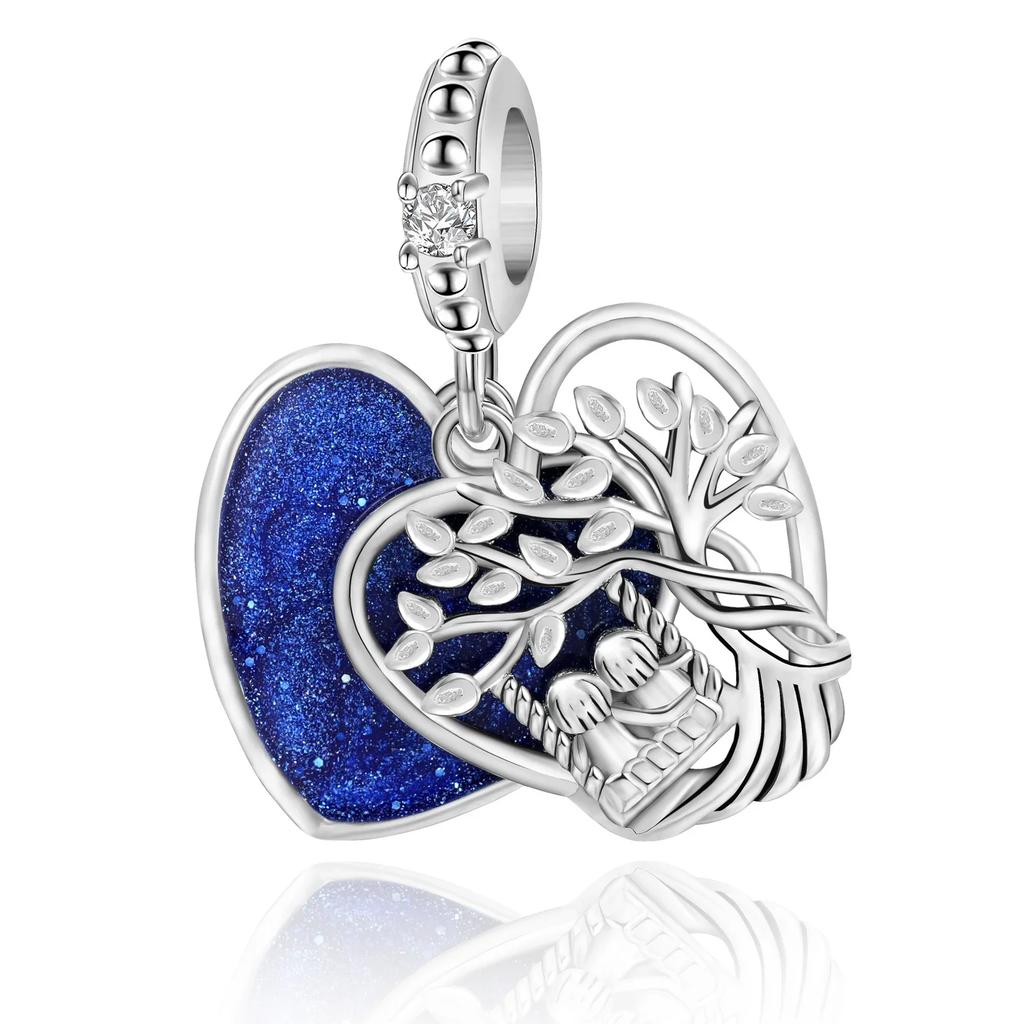 Оригинальные медные синие шармы Бабочка Цветок Сердце Рыба Серьги Бусины Для Ожерелья DIY Браслет Подарок Ювелирные Изделия