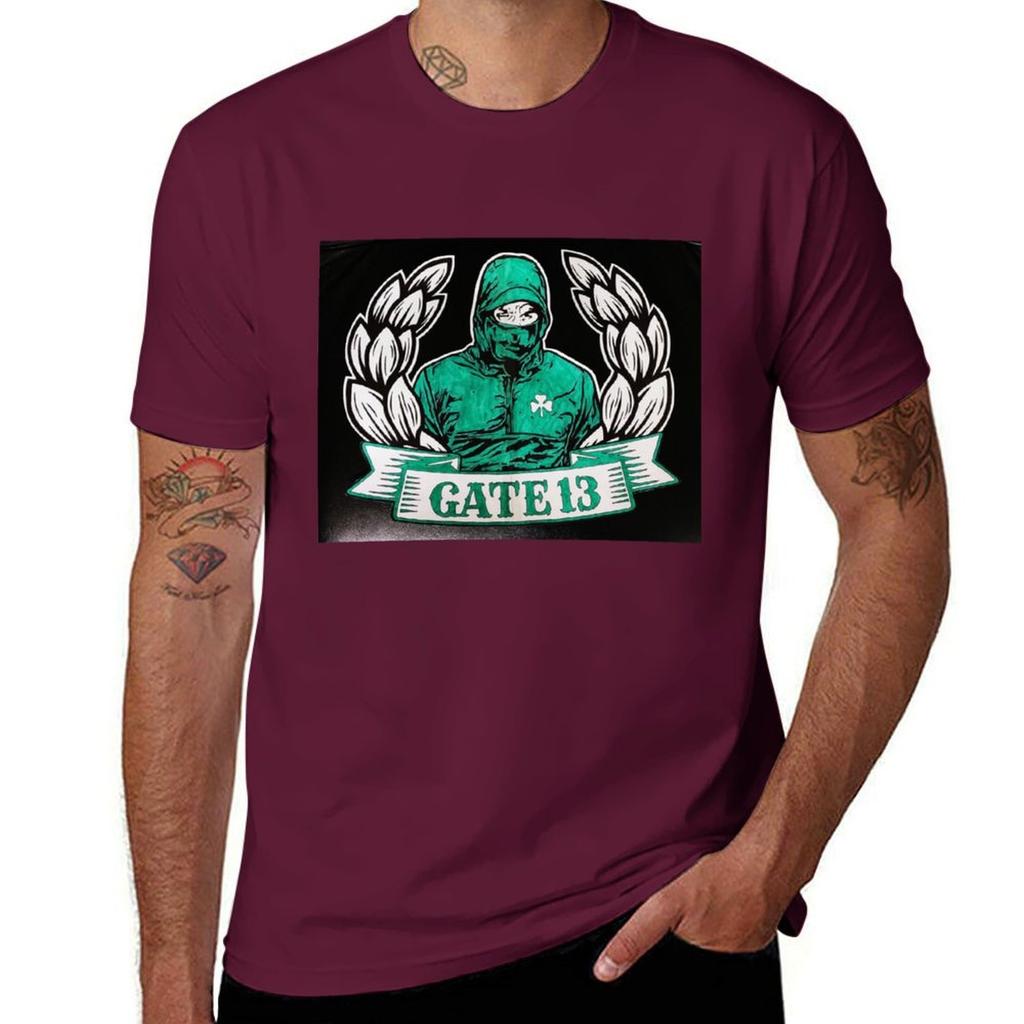 PANATHINAIKOS ~GATE 13~ Футболка футболки графические футболки анимешные вещи кастомные приталенные футболки для мужчин