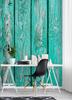 Wallpaper Turquoise Wood Boards