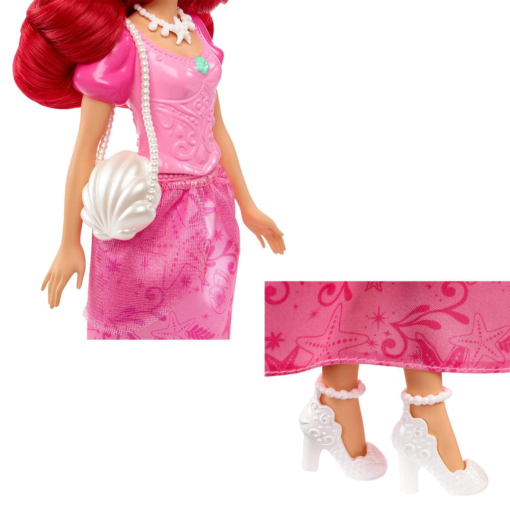 MATTEL Принцесса Ариэль Розовая Годы и HLX34 Disney/Disney (Платье с оборками) [Кукла-одевалка/Игровой набор] [Аксессуары включены] [3 Up]