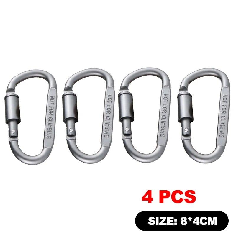 6pcs Carabiner Set Camping Survival Daily Keychain Key Chain Tactical Alloy Aluminum Caribiner Hook Outdoor Karabiners Clip Hook