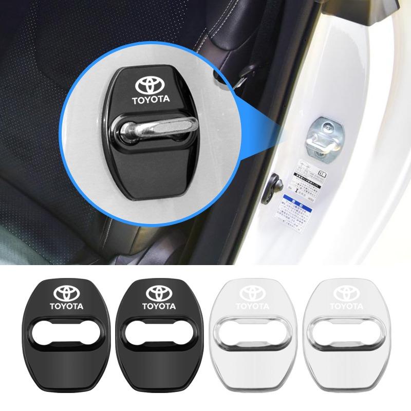 MSH3 4Pcs Car Door Lock Cover Anti Scratch Protective Buckle Caps for Toyota Yaris Hilux Prius Auris Corolla Camry RAV4 Accessories