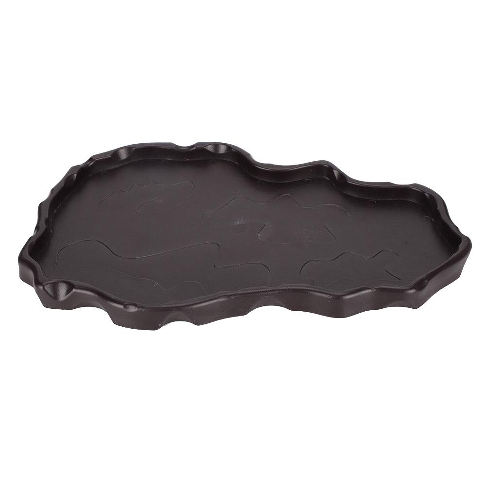 NW‑29 Plastic Reptiles Feeder Basin Snake Frogs Drinking Feeding Dish Landscape DecorationsDeep Coffee Color