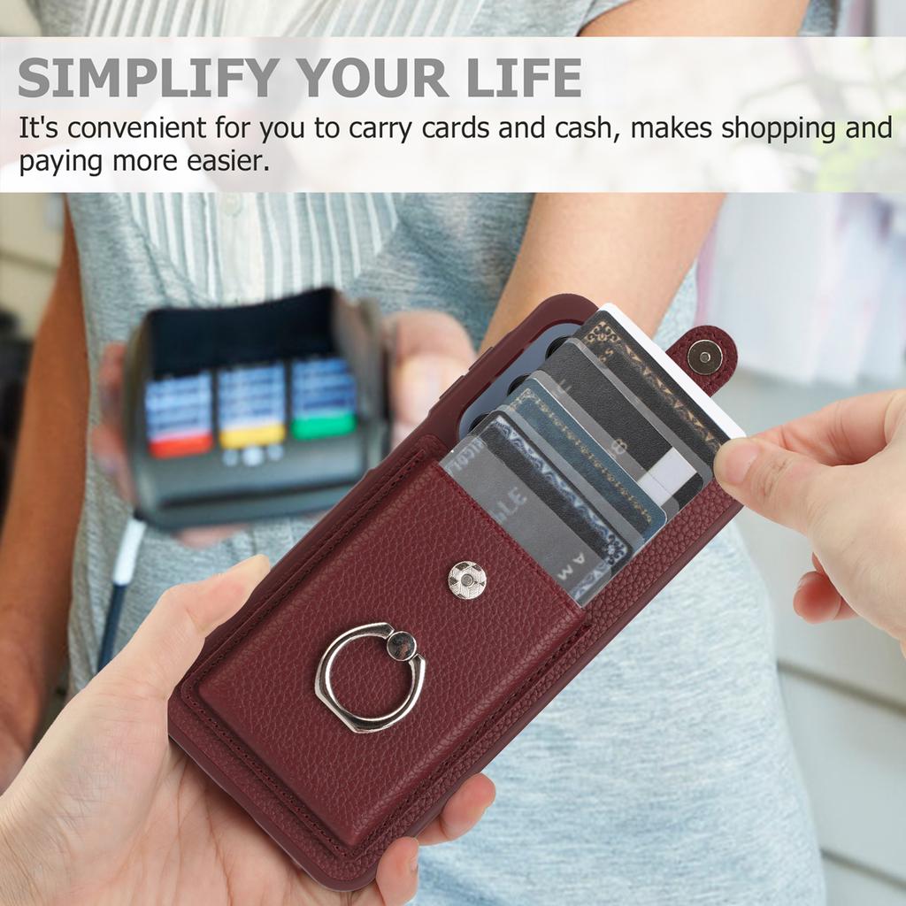 For Samsung Galaxy A17 5G/A17 4G/A26 5G Case with Ring Kickstand Drawing Type Card Slots Leather Back Cover