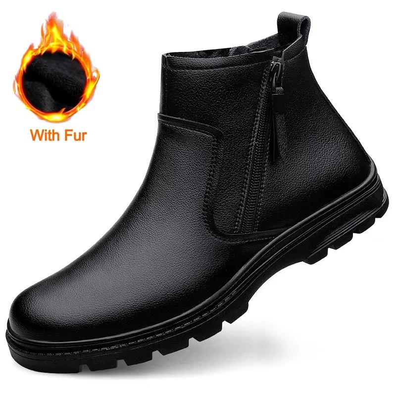 Модные мужские ботинки из натуральной кожи для улицы, роскошный бренд, британская повседневная обувь с высоким верхом, зимние теплые ботинки челси, мужские деловые ботильоны