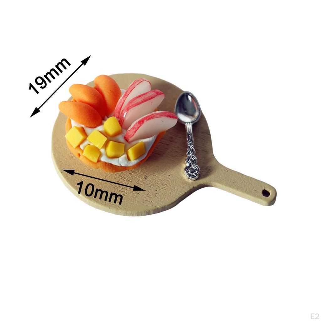1:Набор из 12 предметов еды для кукольного домика с подносом, фруктовый пирог, ложка, ассорти для малышей и детей